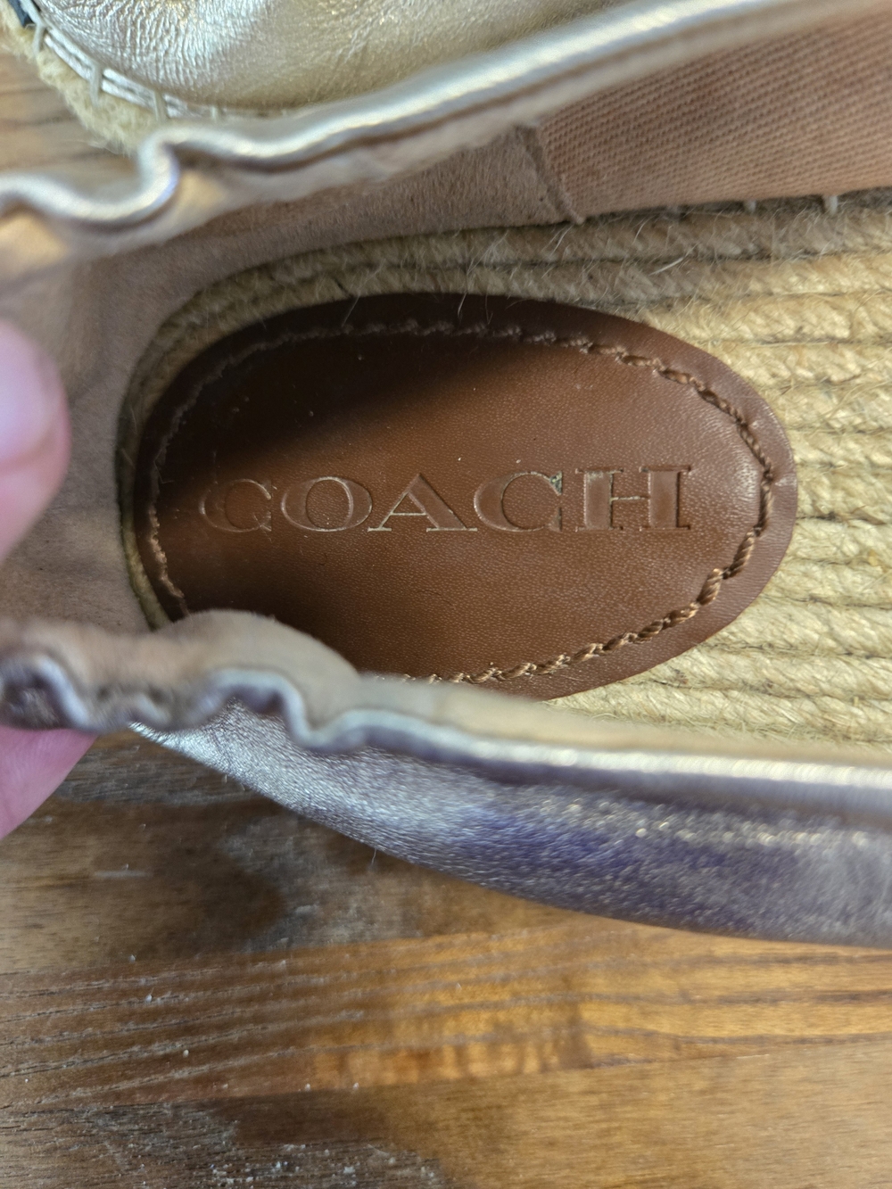 Coach Camryn Metallic Leather Espadrille Slip-on Size 10 - Picture 10 of 14